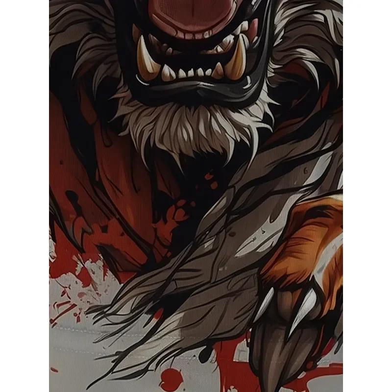 for Men 3D Tiger Print T Shirt Realistic Ferocious Face Graphic Tee Breathable Polyester Loose Short Sleeve Gym Outdoor Party