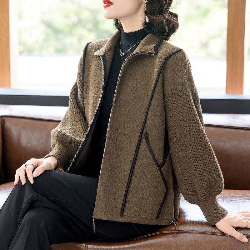 

Стильный весенний шерстяной кардиган для женщин среднего и пожилого возраста - Дизайн 2025 года, короткий фасон для весны/осени 3XL [Recommended weight 135-150 kg]