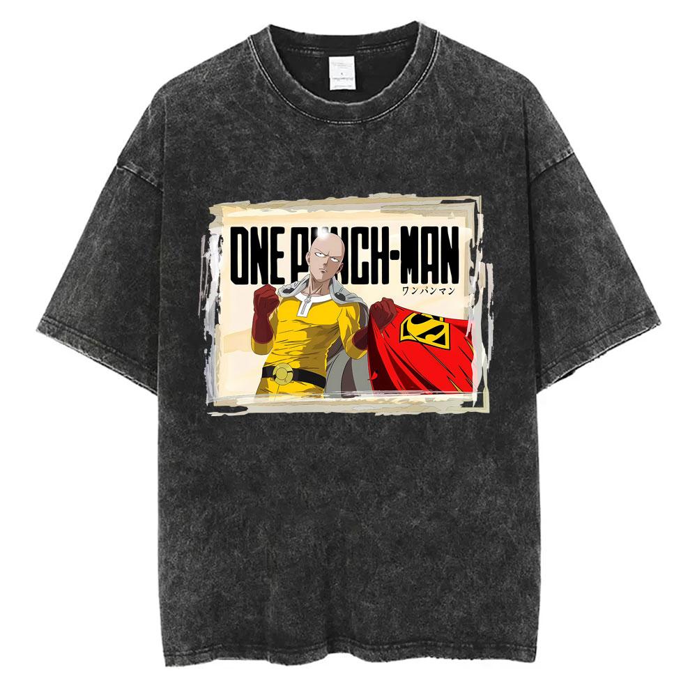 

Washed Vintage Anime One Punch Man Genos Graphic Tshirt Men Women Casual Oversized Tshirts Male Cartoon Manga Merch T Shirts S