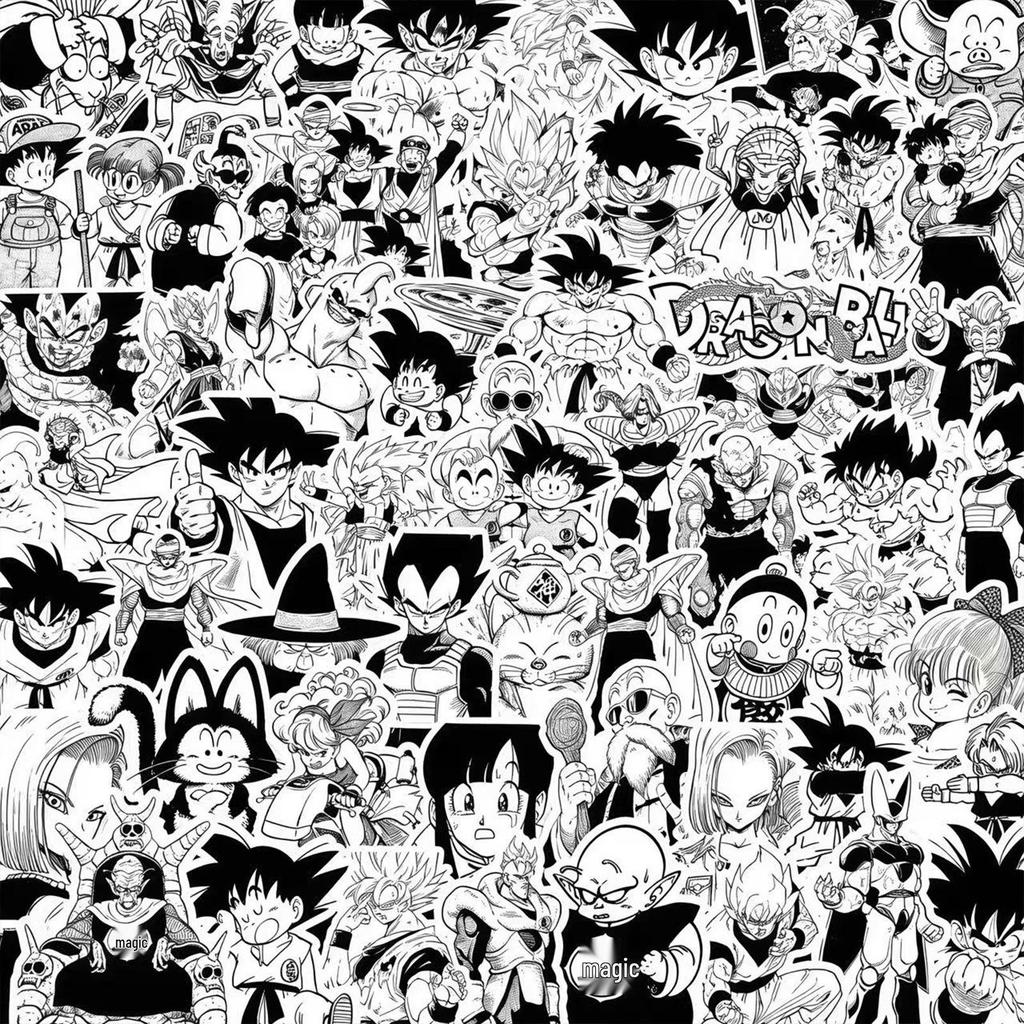 1000 autocollants d'anime noir et blanc: Demon Slayer, One Piece et plus encore pour décorer votre carnet