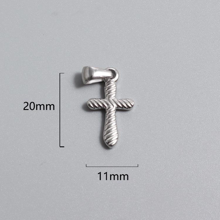 Retro Titanium Steel Cross Necklace Pendant - Stainless Steel DIY Jewelry Accessory, Fade-Resistant