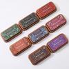 Vintage Iron Box Seal Stamp Colorful Paper Inkpads Creative Seal Stamp Block  Gift