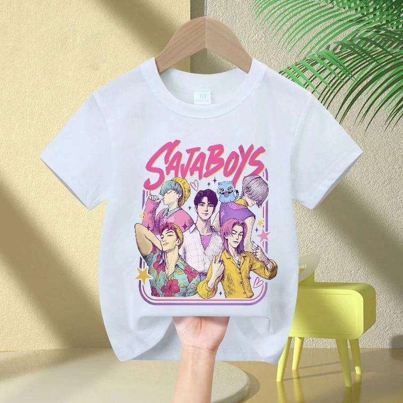 KPop Vânător de Demoni Desen Animat Anime Top Casual la Modă cu Gât Rotund pentru Copii Tricou pentru Copii