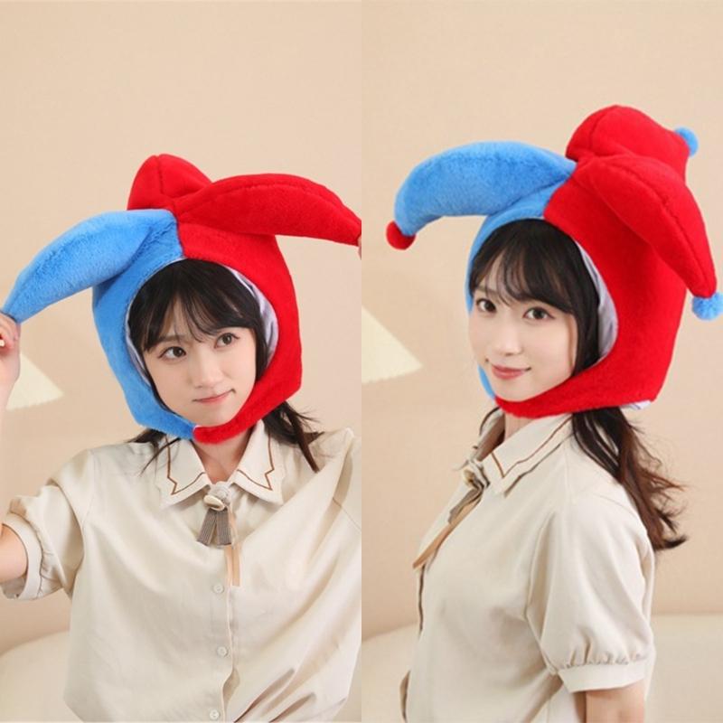 Personality Accessory Hat Artistic Youth Hats Simple Street Hat Plush Clowns Hats for Halloween Costume