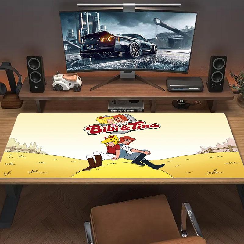 Bibi Blocksberg Adventure Large Size Mouse Pad Large Gaming Table Cushion Nonslip Laptop Tablet Big Mousepad Xxl Mat Mini Pc Playmat With Lock Edge