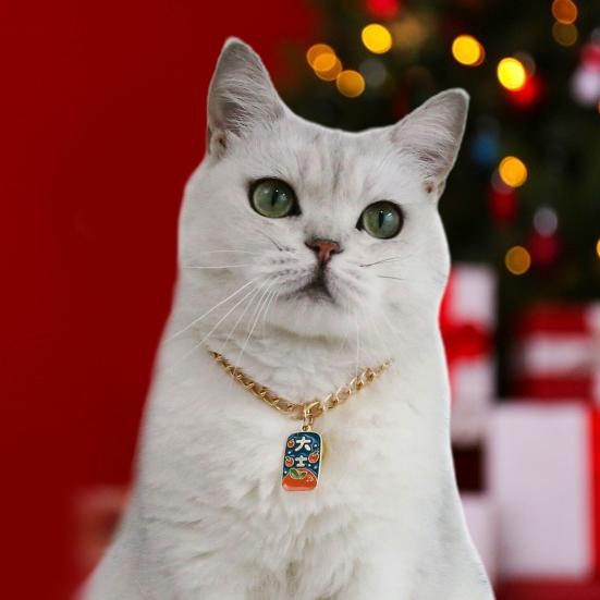 Excellent Allergy Free Resin Cat Collar Cartoon Pendant Style Pet Neck Chain Birthday Gift