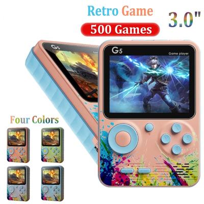 G5 3.0 Polegadas Console de videogame Mini TV retrô portátil Jogador de jogo portátil 500 jogos integrados Saída AV Suporte 2 jogadores