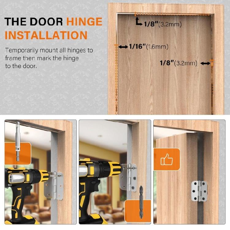 Door Hinges Jig Door Hinge Routing Jig Door Hinge Mortiser Kits Template for 2-1/2inch-6inch Length 1-3/8 to 2-1/2