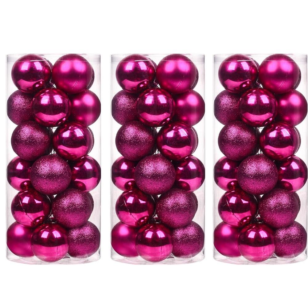 4Cm Christmas Balls Ornaments 24Pc Green Colorful Shatterproof Christmas Tree Diy Decoration Hanging Ball For Xmas Party Wedding