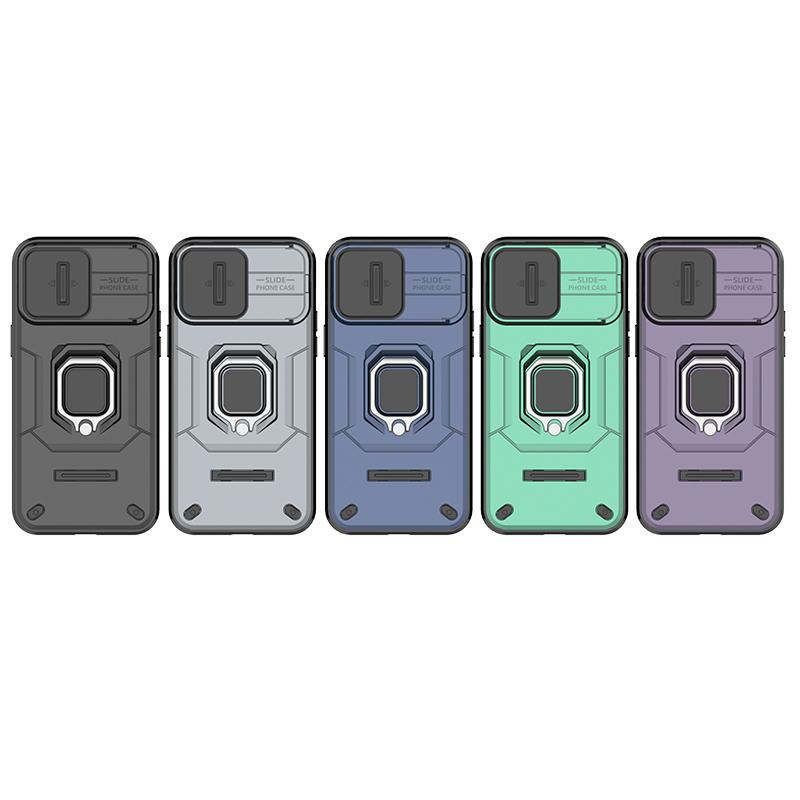 Fundas für iPhone 14 Pro Max Hülle Stoßfester Panzerring Schiebelinse Schützen Sie die Rückseite Coque für Apple iPhone 13 14 15 Plus Telefonabdeckung