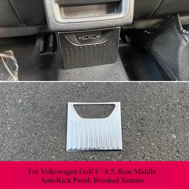For Volkswagen Golf 8/8.5 MK8 Interior Accessories, Rear Armrest Air Vent Cover Trim, USB Frame & Anti-Kick Protector Plate