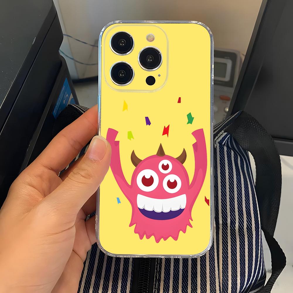 

Прозрачный чехол для телефона Вечеринка монстров для iPhone 15 17 Pro Max 16 14 Pro 11 12 Pro 13 X XR XS SE Задняя крышка iPhone 17Pro