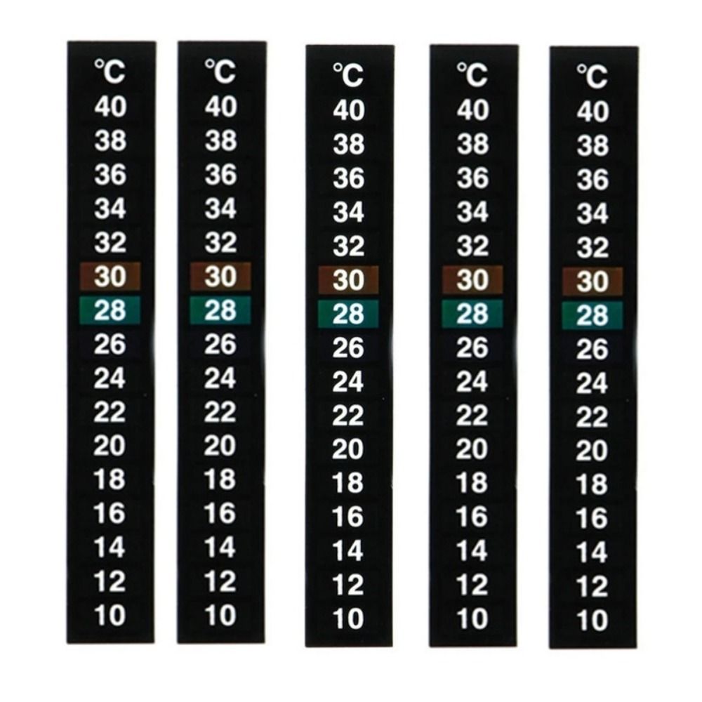 8pcs 10℃ to 40℃ Temperature Sensing Stickers Self Adhesive Liquid Crystal Fish Tank Thermometer Black