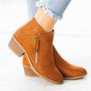2022 New Plus Size Women's Side Zipper Martin Boots - Pointed Toe, Mid-Heel, Square Heel, Low-Top Design