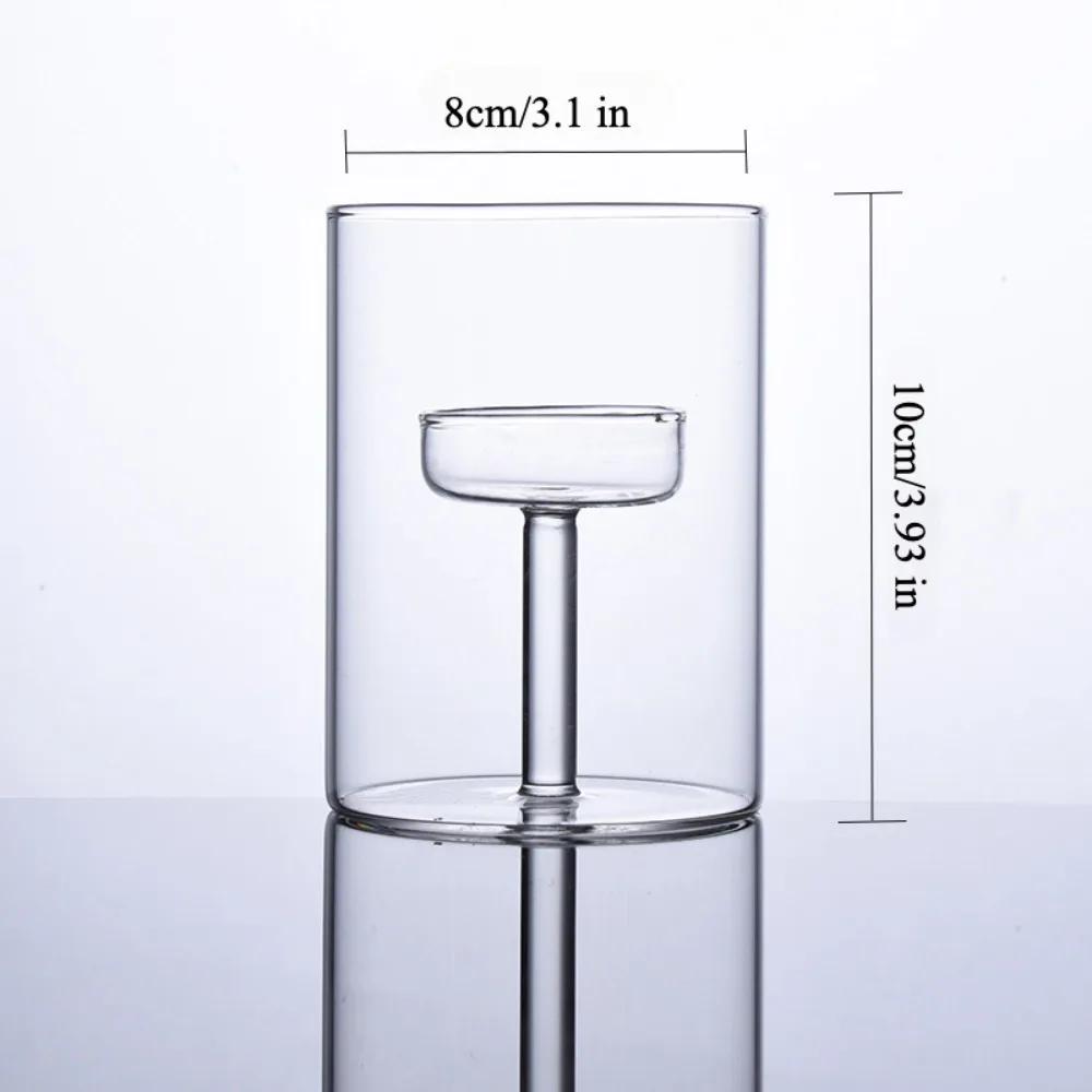 Transparent Glass Candlestick Cylinder Tea Light Candle Holders for Table Centerpieces Wedding Party Dining Room Decorations