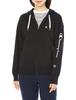 Champion TECH Terry Zip Hooded Size Long UV Logo Women's WEAVE® Sweatshirt, Black, M, CW-XS102, Sleeve, Stretch, Lightweight, Quick-Drying,