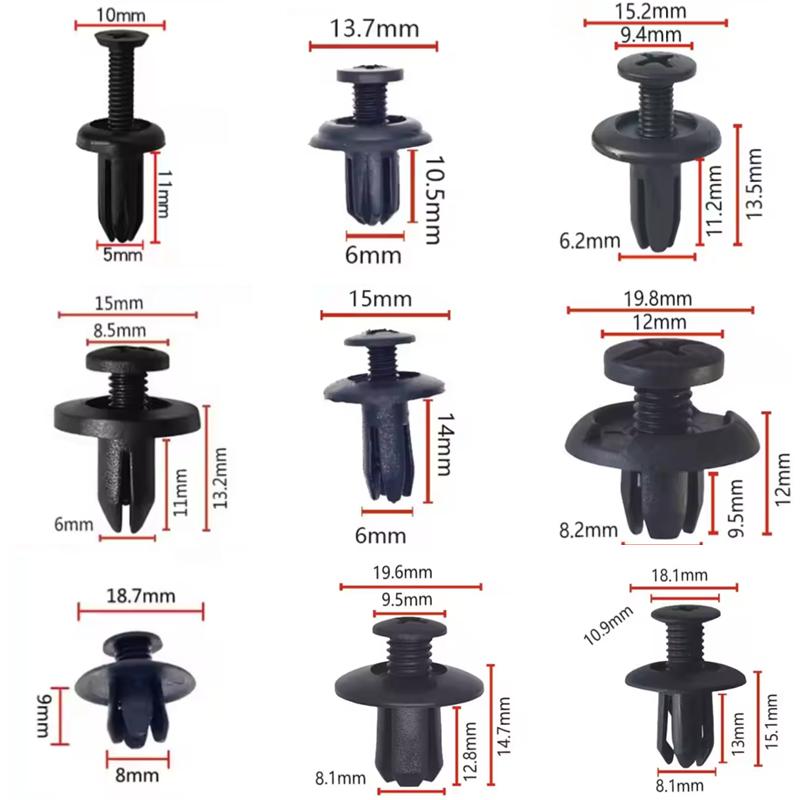 20 Stück Passend für 5MM 6MM 8MM Loch Universelle Auto Stoßstangen Befestigungsklammern Kunststoffschrauben Halteklammern Auto Kotflügel Kofferraum Schmutzfänger Clips