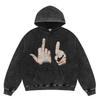 Mens Vintage Washed Hoodie With Distressed Graphic Print Loose Fit Cotton Pullover Fall Casual Wear