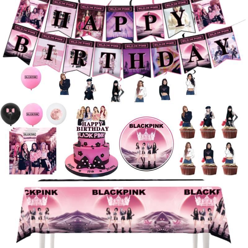 Decorațiuni Tematice de Petrecere de Ziua de Naștere Blackpink, Articole de Petrecere Drăguțe și Elegante