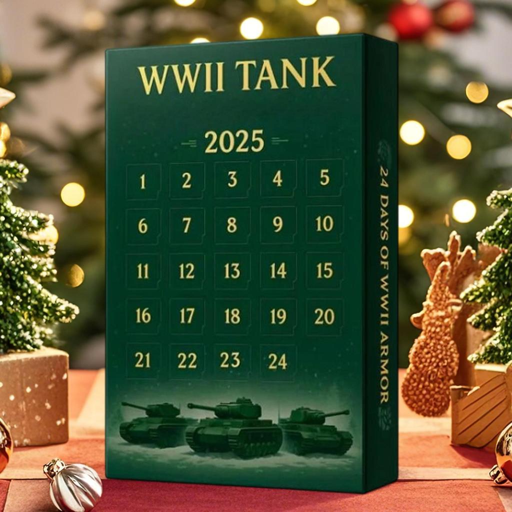 Advent Christmas Calendars 24-Day 2D Acrylic 2025 Collectible Advent Iconic Tank Ornament Calendar For Wall Window Door Tree