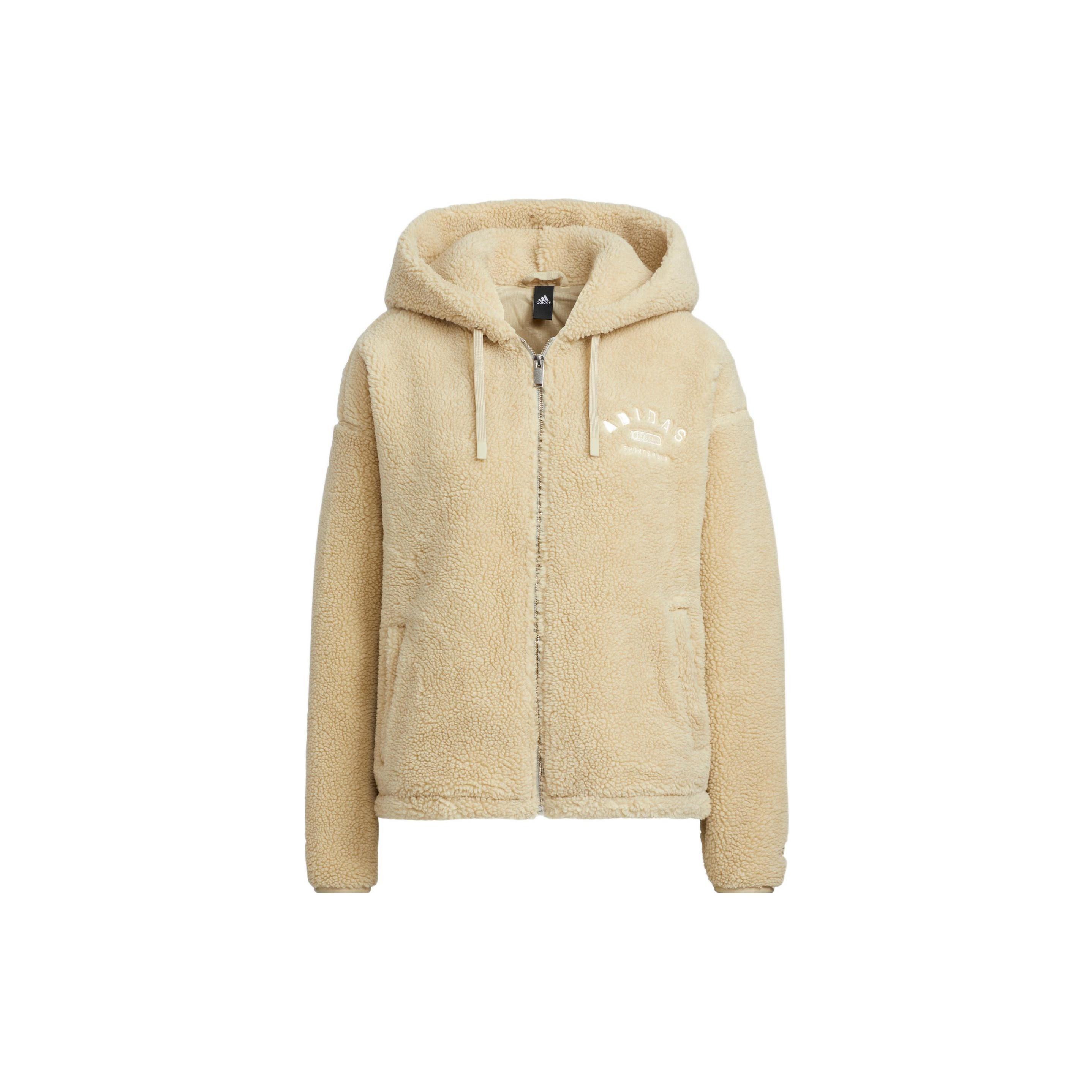 (WMNS) adidas Sportswear Polar Fleece Sports Casual Jacket Tan Women s IK3477 L