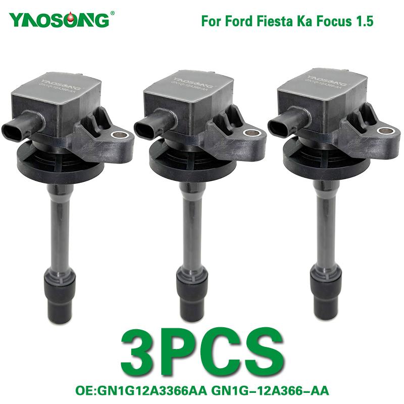 3pcs Ignition Coil GN1G-12A366-AA GN1G12A366AA For Ford Focus Fiesta Ka EcoSport 1.5L