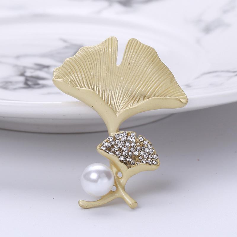 

Жемчужина Женский Немой Золотой Гинкго Билоба Аксессуары Брошь Мода Простая Одежда Прищепка Темперамент Аксессуары Фиксированная Одежда