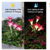 Outdoor Solar Lights With 4 Lily Flowers Ip65 Waterproof Adjustable For Garden Pathway Patio