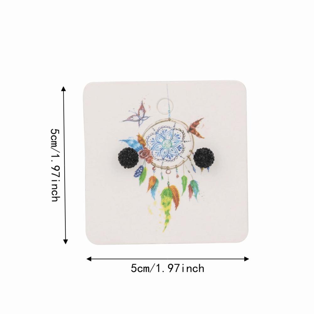 100Pcs Paper Handmade Jewelry Packaging Cardstock  Jewelry shop retail display arrangement Feather pendant