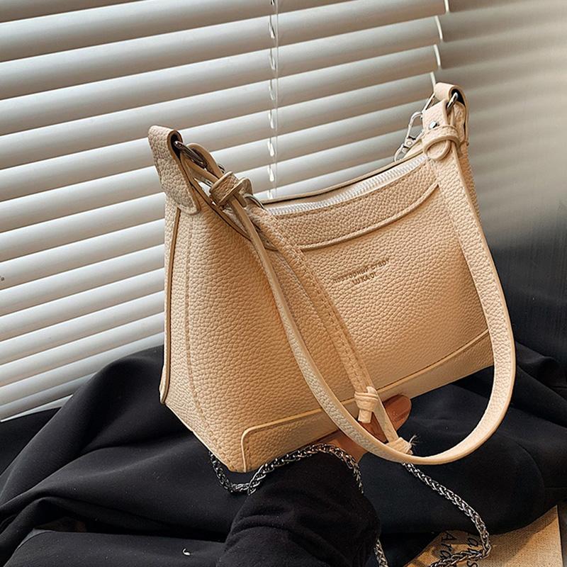 Texture Red Shoulder Bags For Women  New Trendy Versatile Crossbody Bag Autumn PU Leather Letter Casual Female Purses