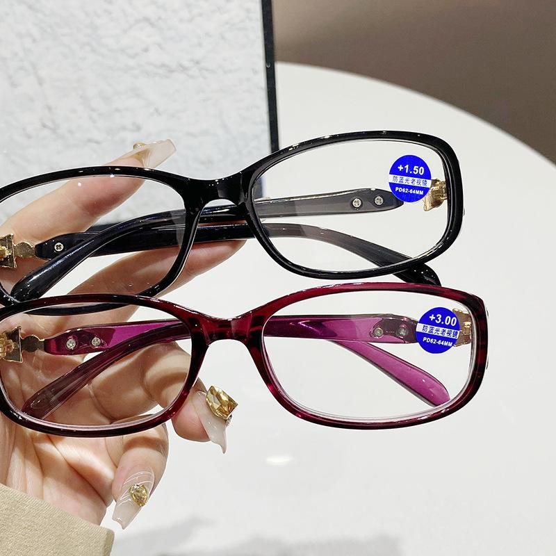 New middle-aged and elderly fashionable and elegant women's street stall lantern reading glasses anti-blue full-frame high-end far-sighted glasses