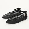 Fashion Hollow Design Mesh Breathable Women's Flats Sexy T-Strap Belt Buckle Ballet Shoe Non-Slip Soft Sole Cozy Shoes for Women