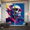 2 PcsCool skull print curtains,suitable for bedroom,living room kitchen decoration,home decoration,window decoration