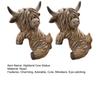 Mini Highland Cow Pot Hugger for Planter Miniature Animal Flower Pot Climber Resin Calf Sculpture for Outdoor Garden Patio Fence Lawn Yard Decor