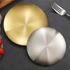Flat Side 304 Stainless Steel Plate Round Korean Style Seasoning Dish Steak Dessert Tray for Dinner Kimchi Cake Hotel Tableware