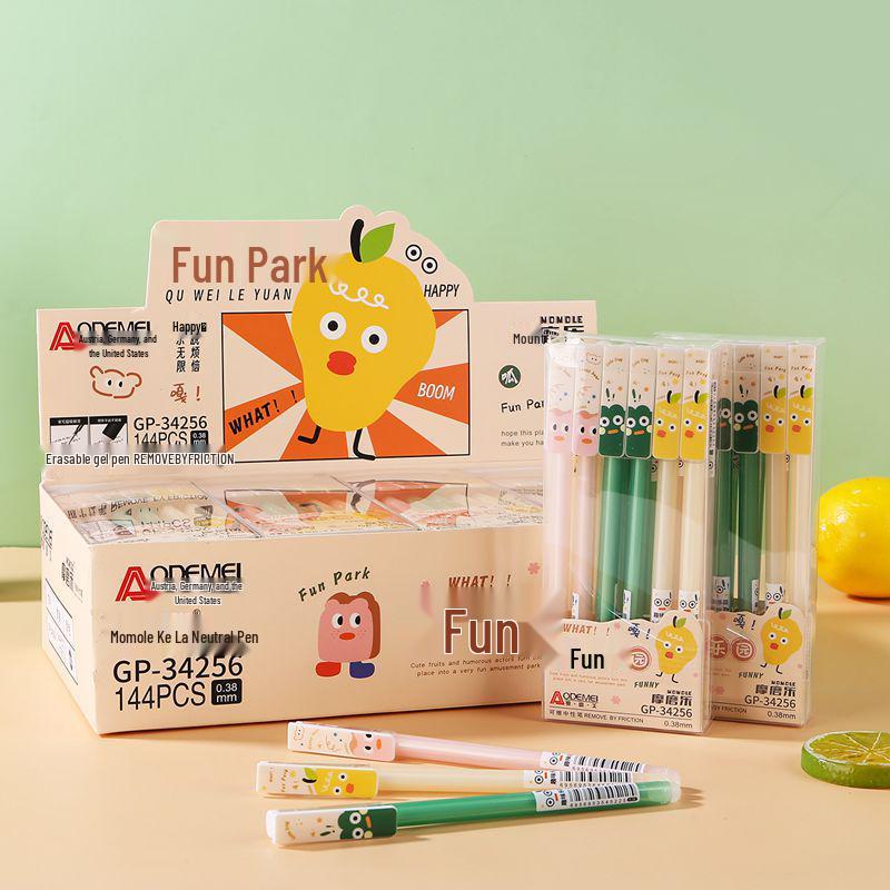 Momo Le Cartoon Erasable Gel Pen for Students - 0.38/0.5, Boys & Girls Style.