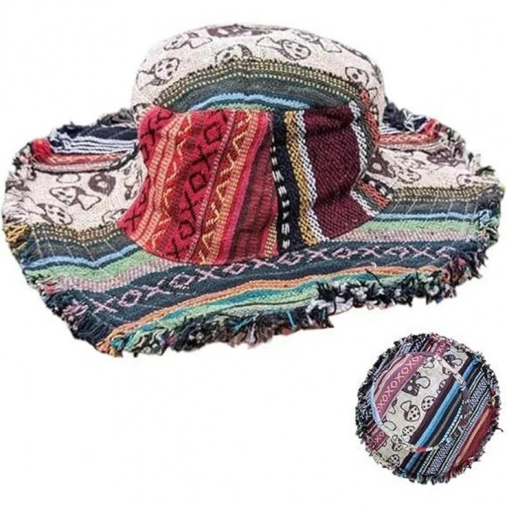 Patchwork Fedorahats with Hidden Hippie Mushroom Straw Cap Creativity PocketPatchworks Hats