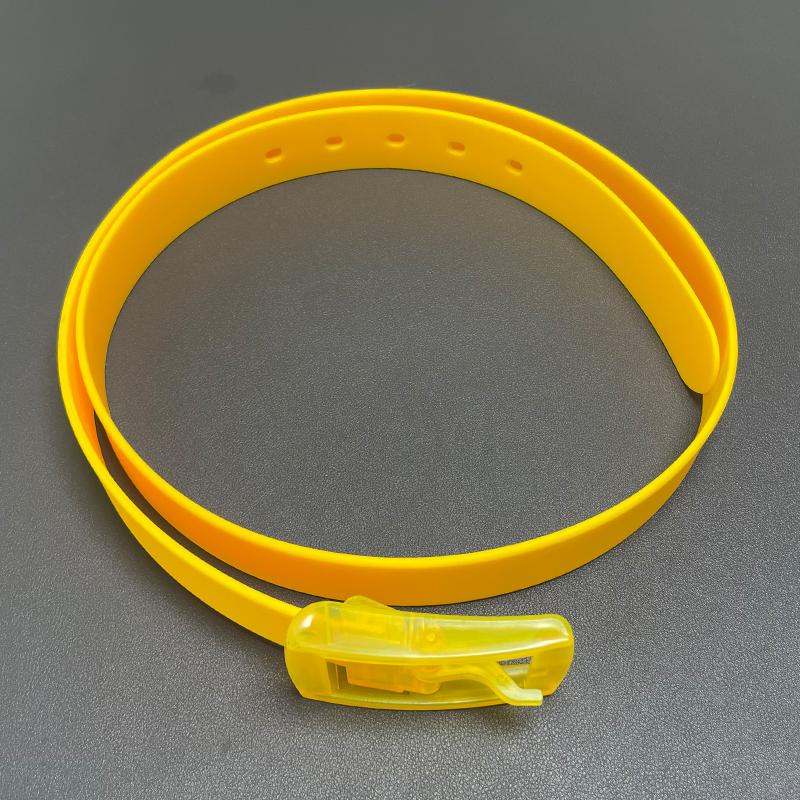 Nuove Cinture Per Uomo Donna Colori Uni Caramella Gomma Siliconica Pelle Forma Ondulata Fibbia in Plastica Cintura Carina Senza Metallo