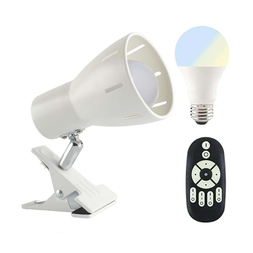 Community Lighting Clip Light Desk Light Dimmable LED Light Bulb 40W with Remote Control Compatible White Desk Lamp with Switch Stylish Outlet Type