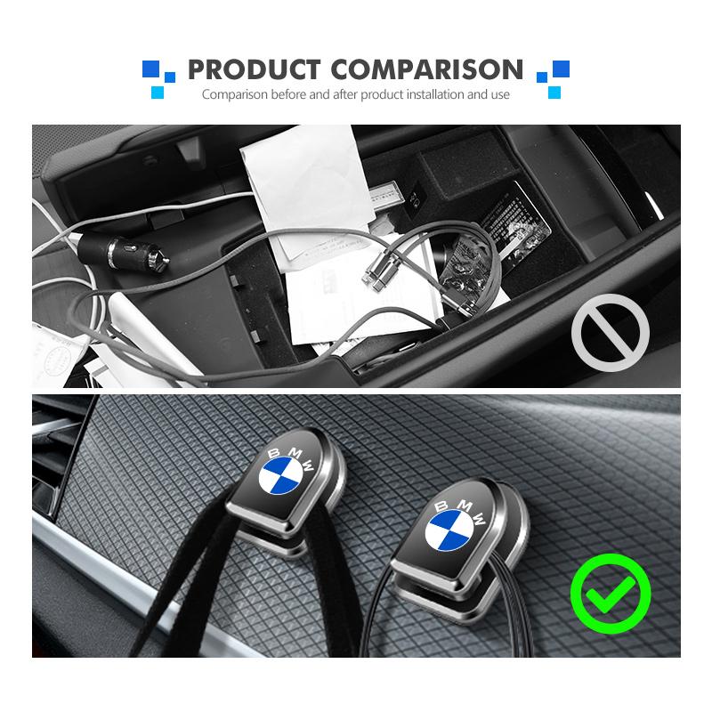 2/4pcs Mini Car Seat Headrest Hook USB Storage Organizer Holder For BMW Performance X1 M3 M6 F01 F02 E34 E36 E60 F10 F20 X6 jbzh05