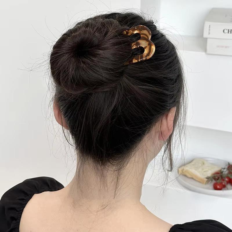 1pc Acetic Acid Hair Forks Three Teeth Hair Sticks U-Shape Hair Comb Bun Hairpin Women Girls Hairstyle Hair Accessories Headband