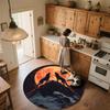 Moon Wolf,Round Area Rug,Carpet Rug for Living Room Bedroom Sofa Playroom Decor,Non-slip Floor Mat
