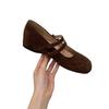 Jonmei for San Nei Heightening Retro Double Buckle with Mary Jane Shoes Single Shoes Autumn New Ballet Beanie Shoes
