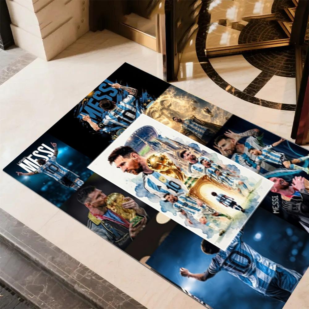 Lionel Messi World Cup Champion Floor Mat Suitable For Living Rooms Foyer Playrooms Dormitory Antislip Rug Decorate Offices