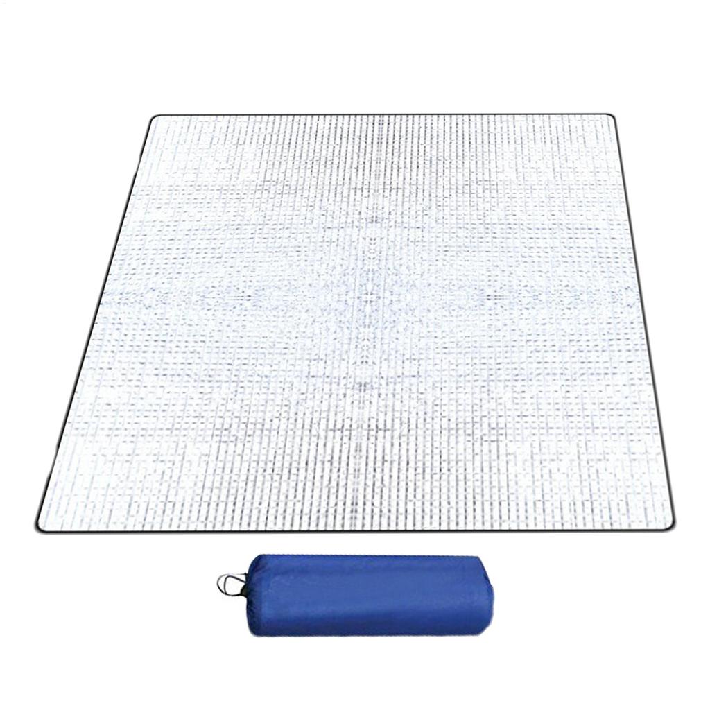 Floor Mat For Tent 195x180cm Waterproof Picnic Pad Aluminum Foil Mat Outdoor Thermal Foil Blanket For Survival Hiking Picnics