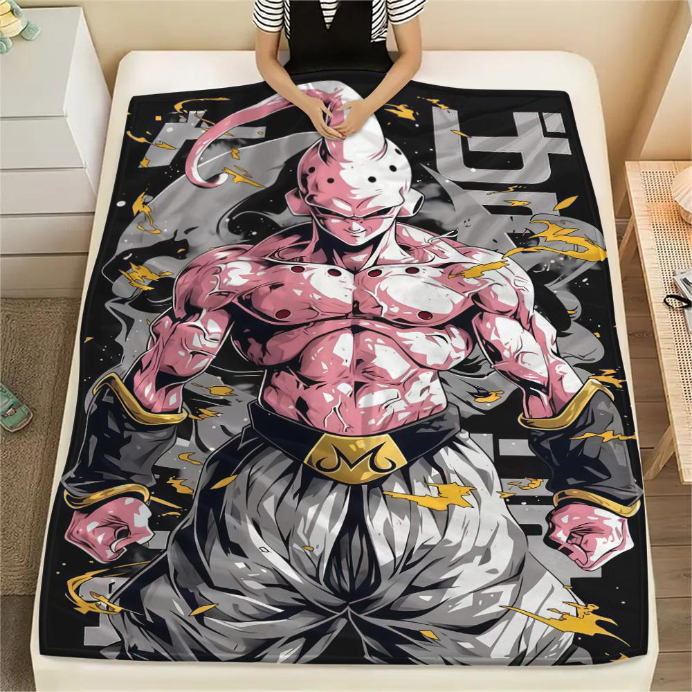 Dragon Ball Son Goku Flannel Blanket Trendy Print Fit For Bedroom Chair Sofa Bed Picnic Travel -HE21