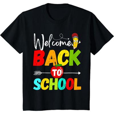 Summer New 3D Printing Back To School T Shirt First Day Of School Graphic T-shirts Children Fashion Streetwear Short Sleeves Top