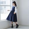 Girls Preppy Style Doll Collar Long Sleeve Spring Autumn Casual Kids Dress