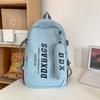 Men Lightweight Backpack Letter Print Student Schoolbag Women Large Capacity Campus Backpack with Pen Bag