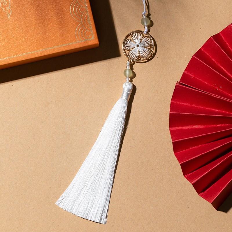 Chińskie klasyczne frędzle delikatny styl etniczny kwiat metalowa rama wisiorki DIY ozdoby rękodzielnicze breloczek dekoracja